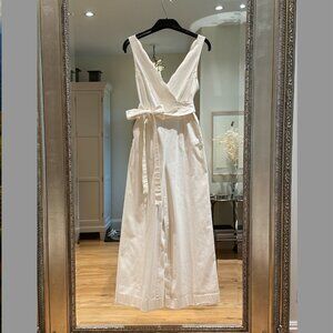 Chino by Anthropologie cream wide legged romper